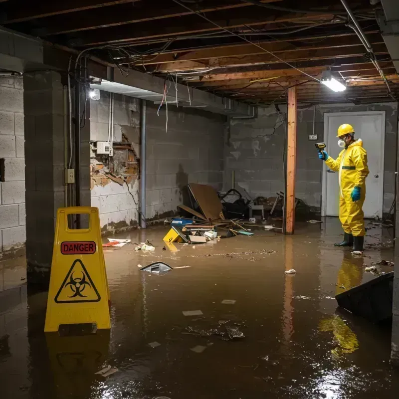 Flooded Basement Electrical Hazard in Arthur, IL Property